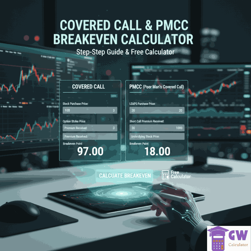 How to Calculate Covered Call & PMCC Breakeven Points (With Free Calculator)