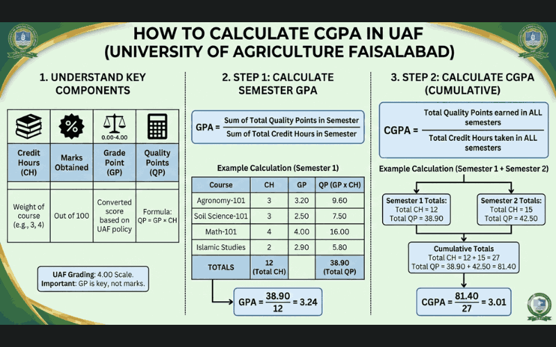 How to Calculate CGPA in UAF (University of Agriculture Faisalabad)